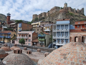 Tbilisi with Narikala Fortress in background - click to enlarge Tbilisi with Narikala Fortress in background