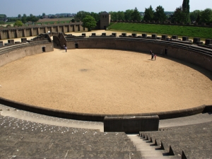 Reconstructed Roman amphitheatre in Arch�ologischer Park
