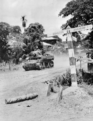 Stuart Tank Advancing on Rangoon - click to enlarge Stuart Tank Advancing on Rangoon