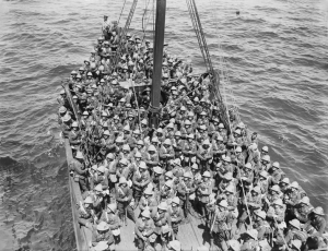 Lancashire Fusiliers bound for Cape Helles, May 1915 - click to enlarge Lancashire Fusiliers bound for Cape Helles, May 1915
