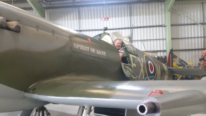 Alan Rooney sitting in a Spitfire - click to enlarge Alan Rooney sitting in a Spitfire