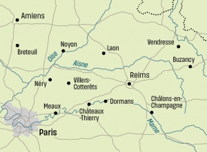 The Battles of the Marne and Aisne - click to enlarge The Battles of the Marne and Aisne