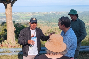 Atop Mt Samat with Manila Bay in the background