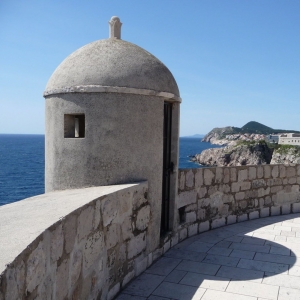 Old town walls in Dubrovnik, View over Adriatic - click to enlarge Old town walls in Dubrovnik, View over Adriatic